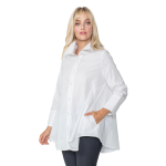 High-Low Shirt w/Pockets in White - 3778B-WT