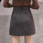 New-Fashion-Plaid-A-Line-Mini-Skirt-Women-Autumn-Winter-High-Waist-Woolen-Skirt-Female-Casual